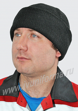 Шапка с отворотом вязанная арт. Р-12-02-ПРЖ
